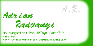 adrian radvanyi business card